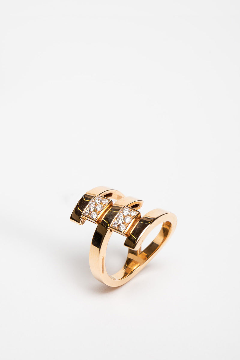 MATTIA CIELO | DOUBLE DIAMOND SLIDE RING