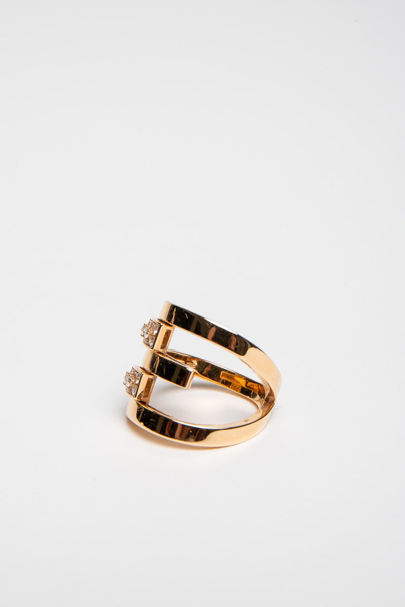 MATTIA CIELO | DOUBLE DIAMOND SLIDE RING