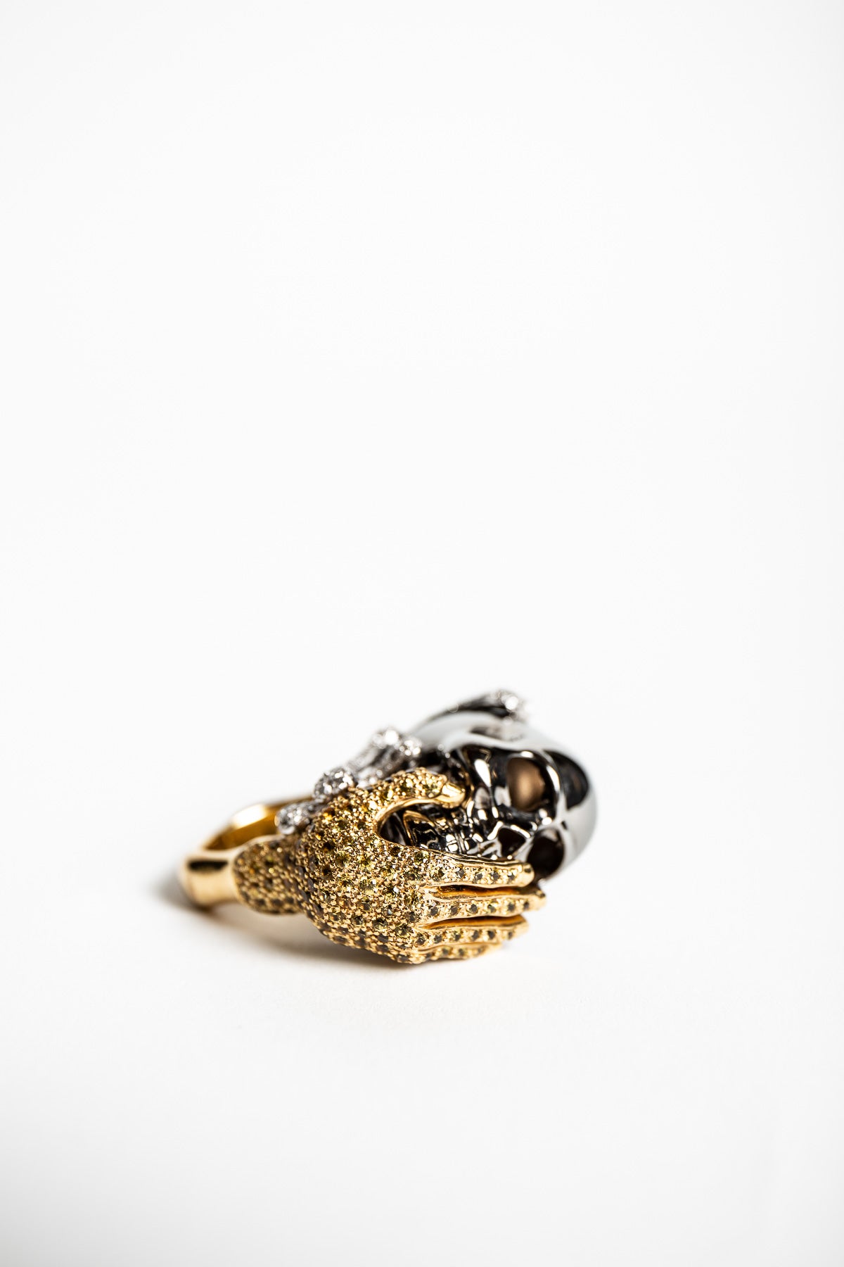 MAXFIELD PRIVATE COLLECTION | DIAMOND HAND SKULL RING - MAXFIELD LA