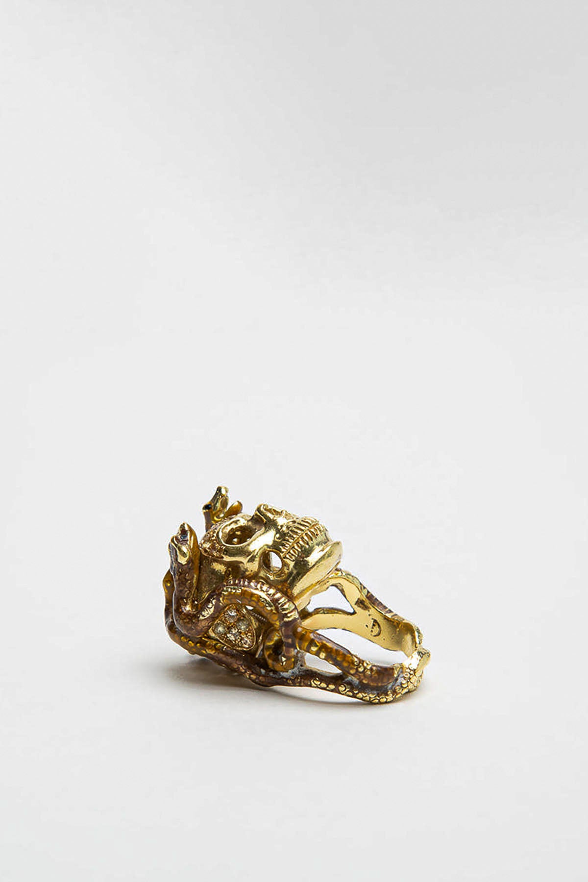 DELFINA DELETTREZ | YELLOW SAPPHIRE SKULL & SNAKES RING