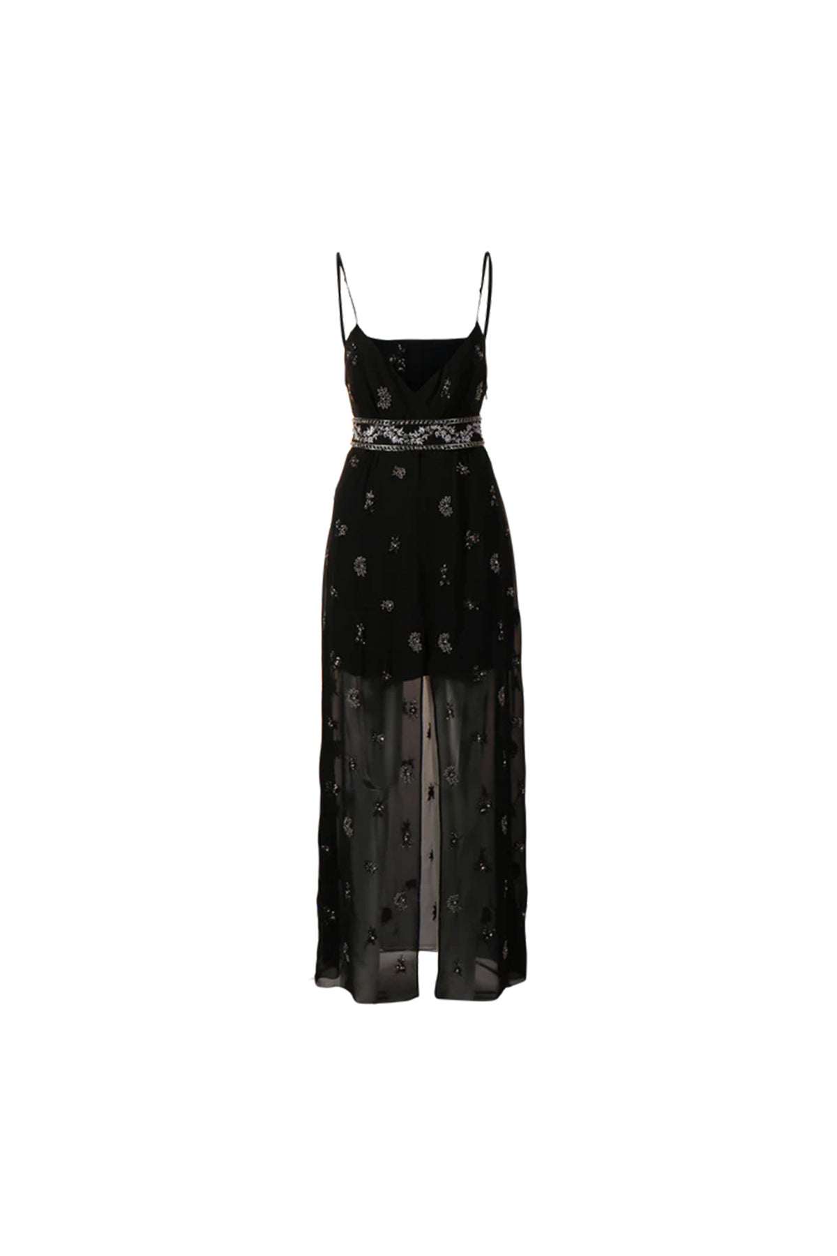 AMIRI | BEADED CHIFFON LONG DRESS