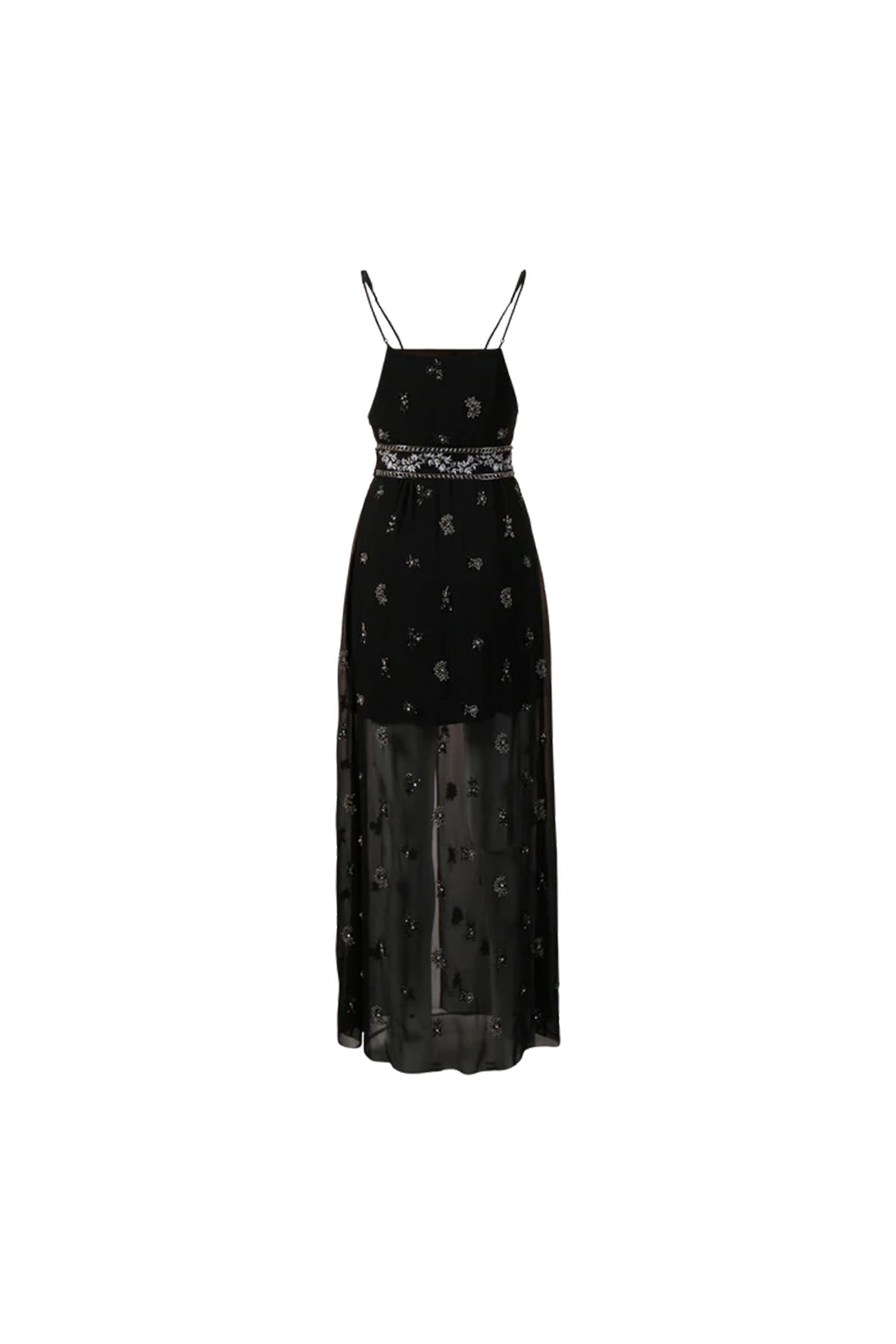 AMIRI | BEADED CHIFFON LONG DRESS