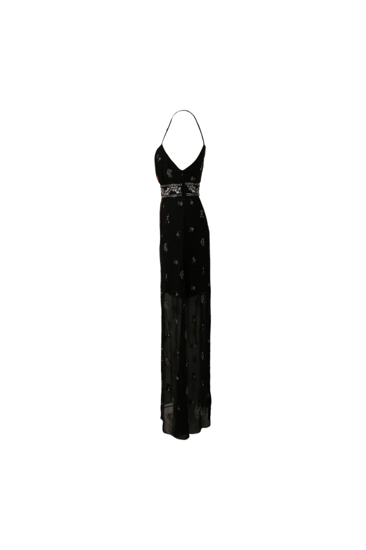 AMIRI | BEADED CHIFFON LONG DRESS
