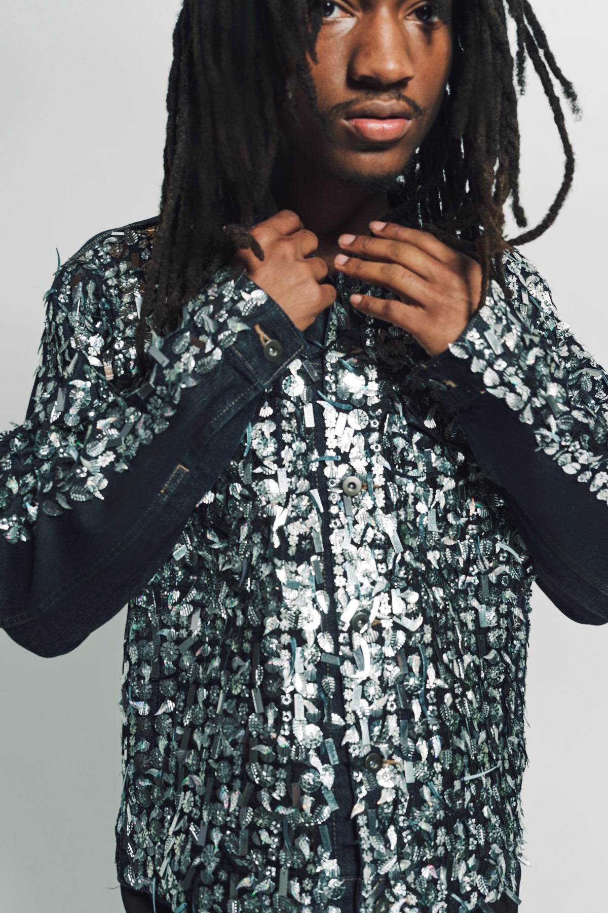 LIBERTINE | BEADED DENIM JACKET - MAXFIELD LA