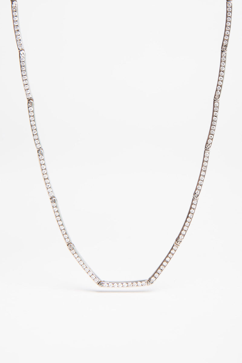 MAUD JEWELRY | WHITE DIAMOND SEGMENT NECKLACE