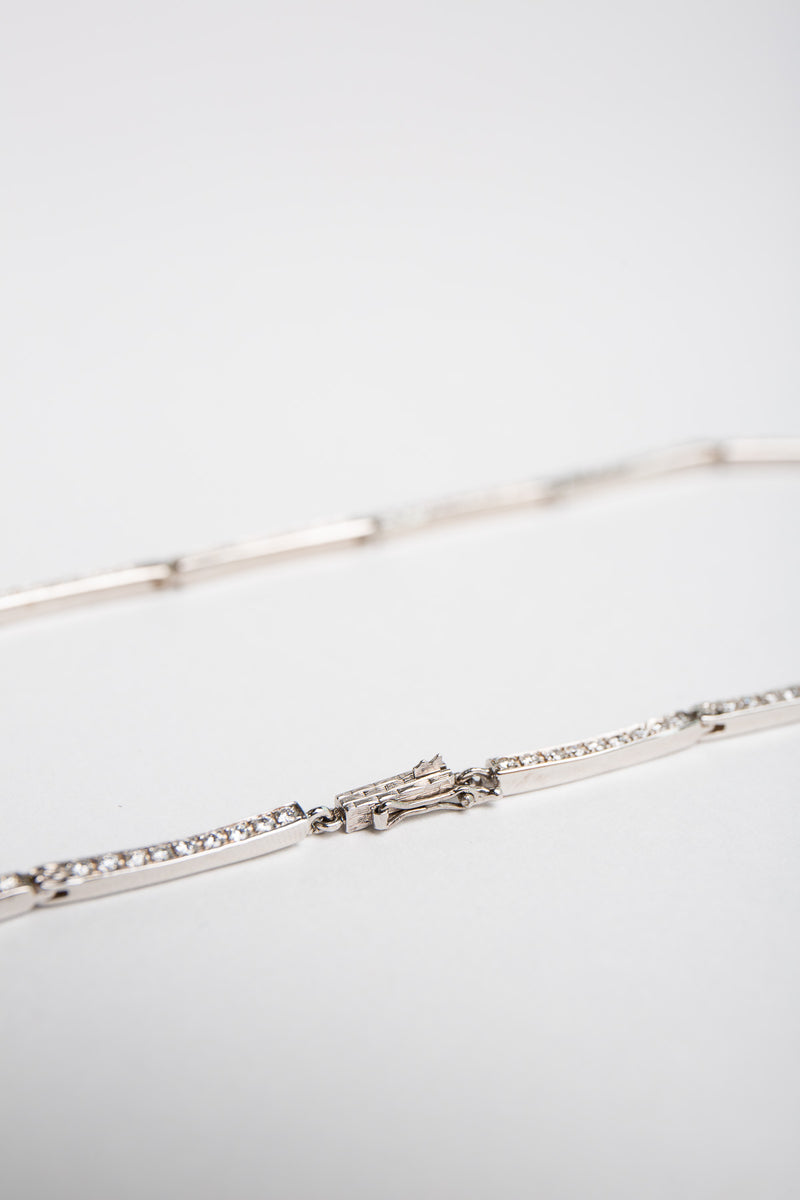 MAUD JEWELRY | WHITE DIAMOND SEGMENT NECKLACE