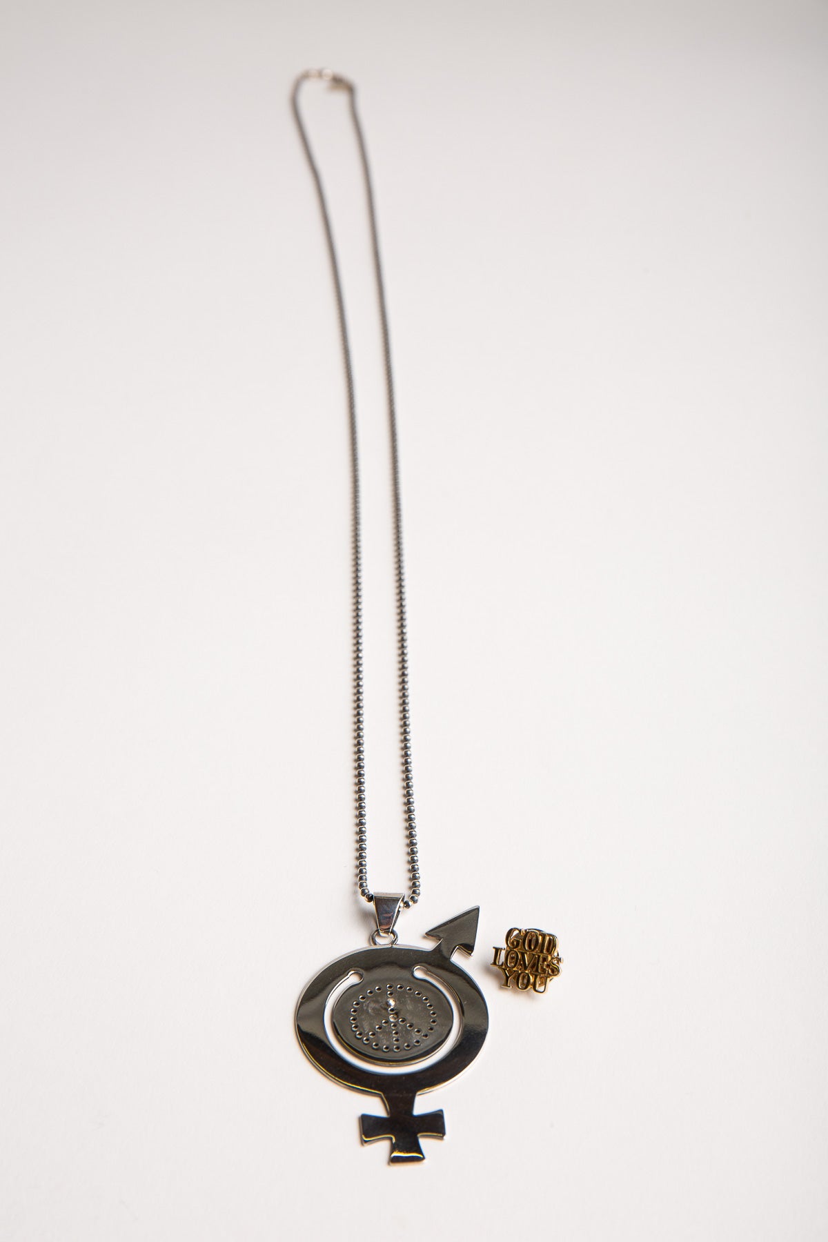 BLIND MAN TOGS | TIFFANY GOD LOVES YOU NECKLACE & PIN - MAXFIELD LA