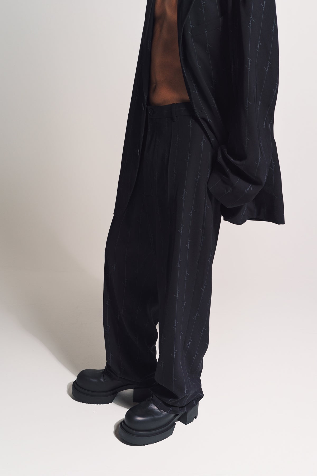 BALENCIAGA | BAGGY LOGO DRESS PANTS - MAXFIELD LA