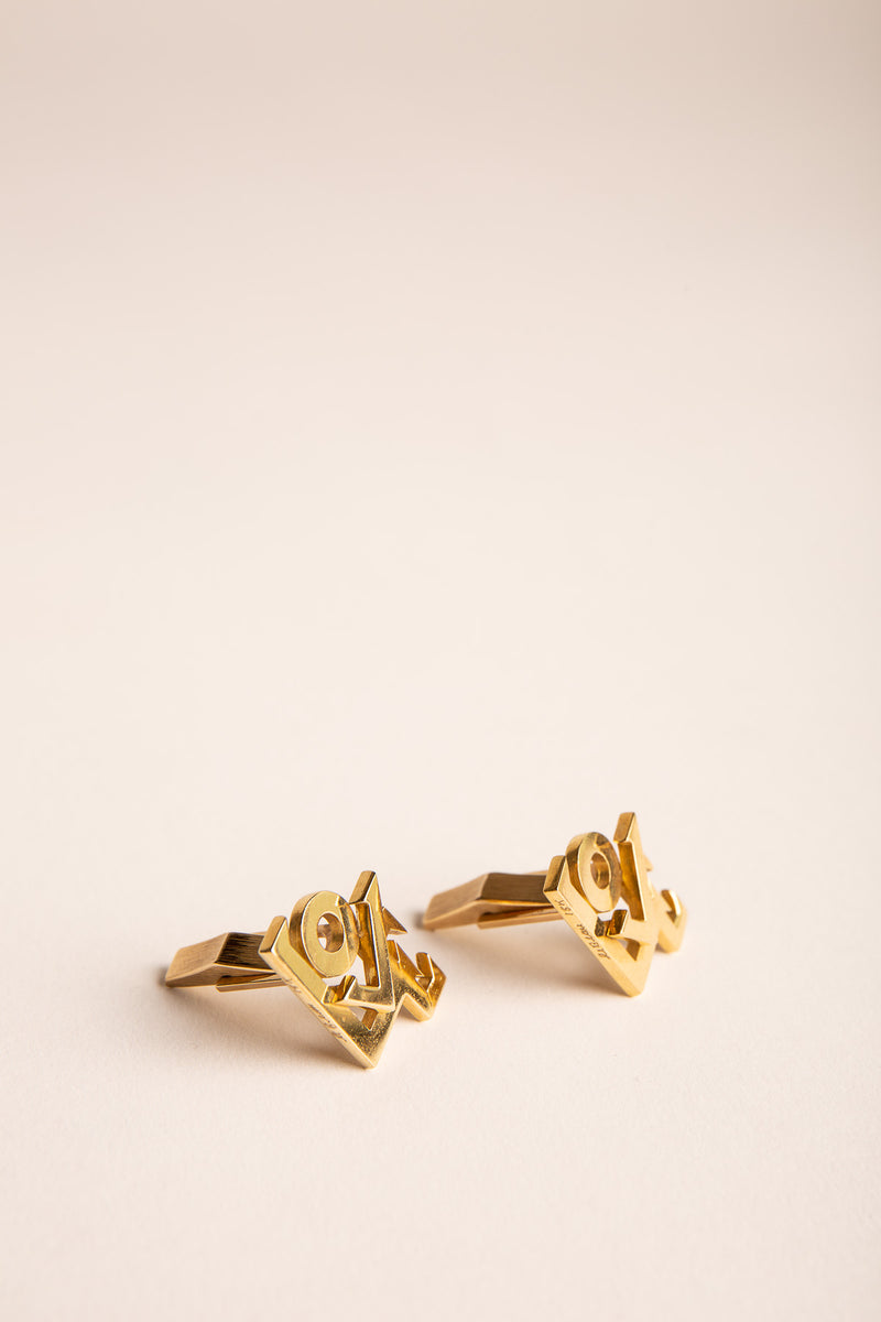 LE BLAU | VINTAGE 18K YELLOW GOLD LOVE CUFFLNKS