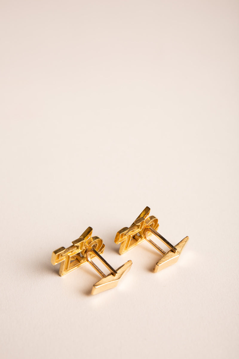 LE BLAU | VINTAGE 18K YELLOW GOLD LOVE CUFFLNKS