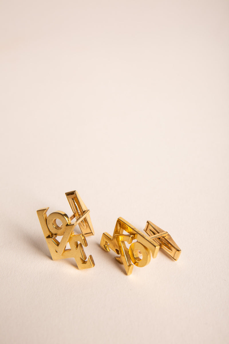LE BLAU | VINTAGE 18K YELLOW GOLD LOVE CUFFLNKS