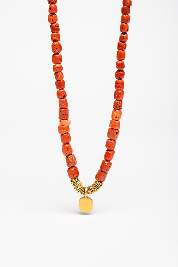 ELI HALILI | CORAL 22K LARGE DISC NECKLACE