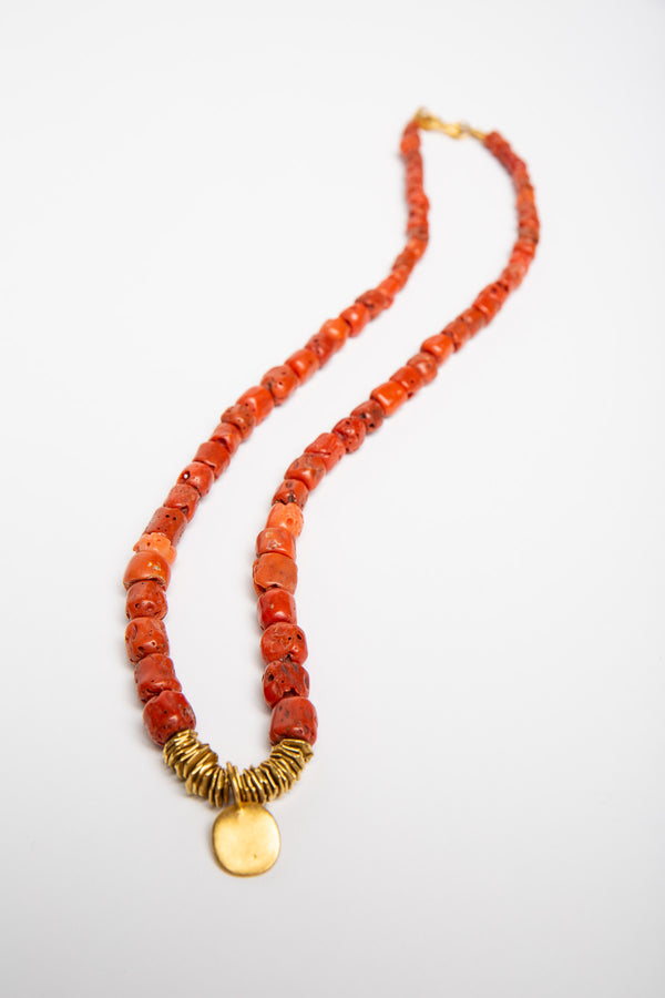 ELI HALILI | CORAL 22K LARGE DISC NECKLACE
