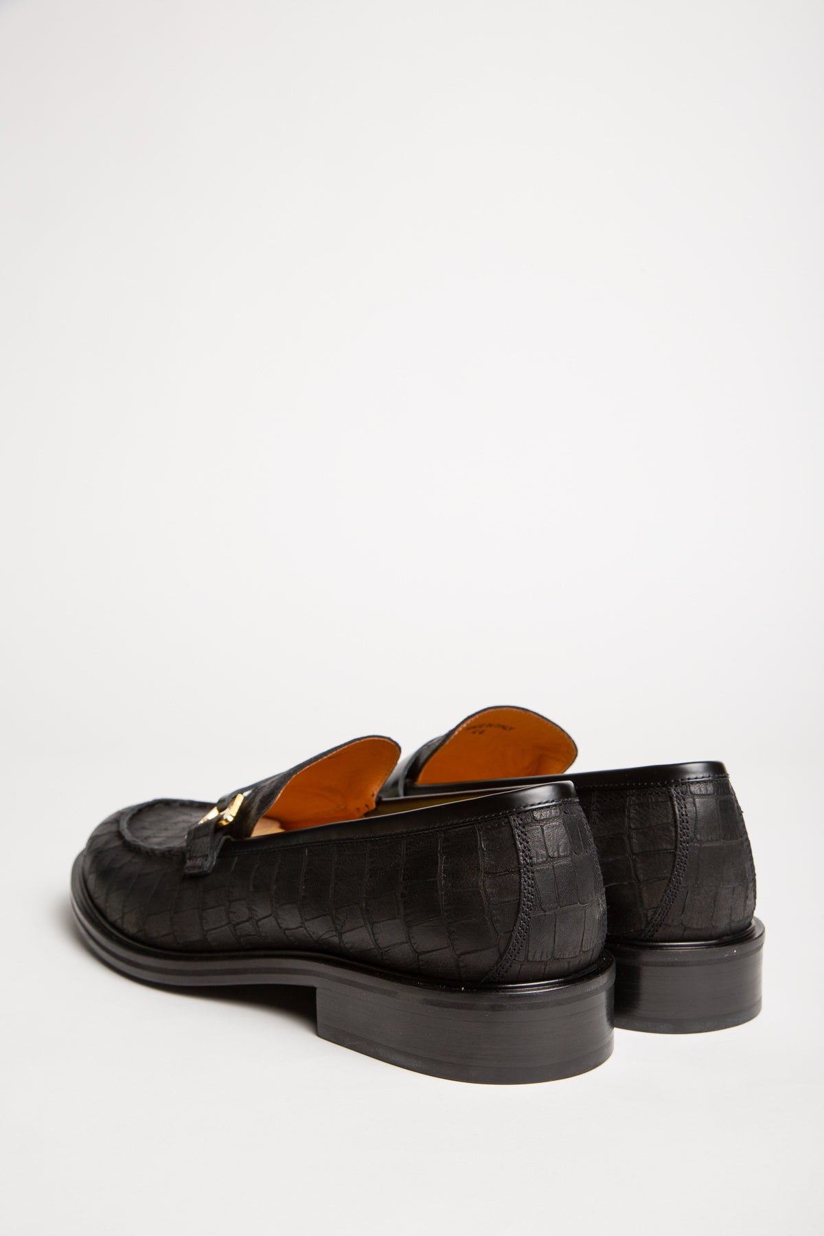 OFF-WHITE | BLACK CROC-EMBOSSED LOAFERS