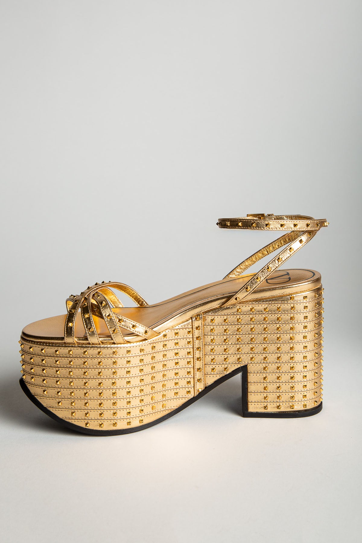 VALENTINO GARAVANI | MICRO STUD PLATFORM WEDGE SANDALS