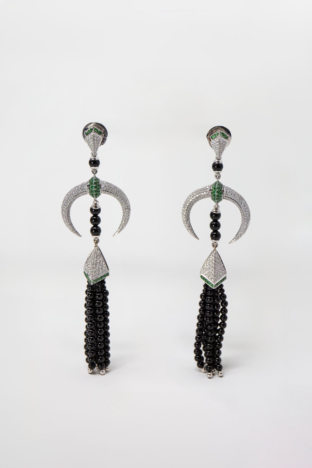 SHAUN LEANE | DIAMOND CRESCENT BEAD DROP EARRINGS