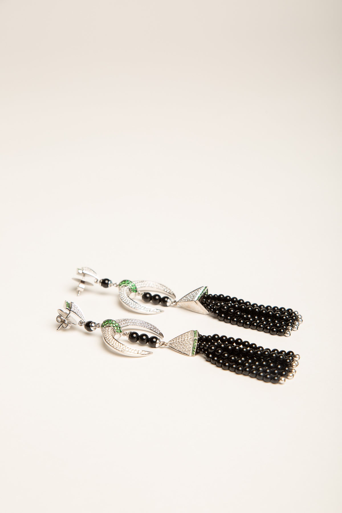 SHAUN LEANE | DIAMOND CRESCENT BEAD DROP EARRINGS