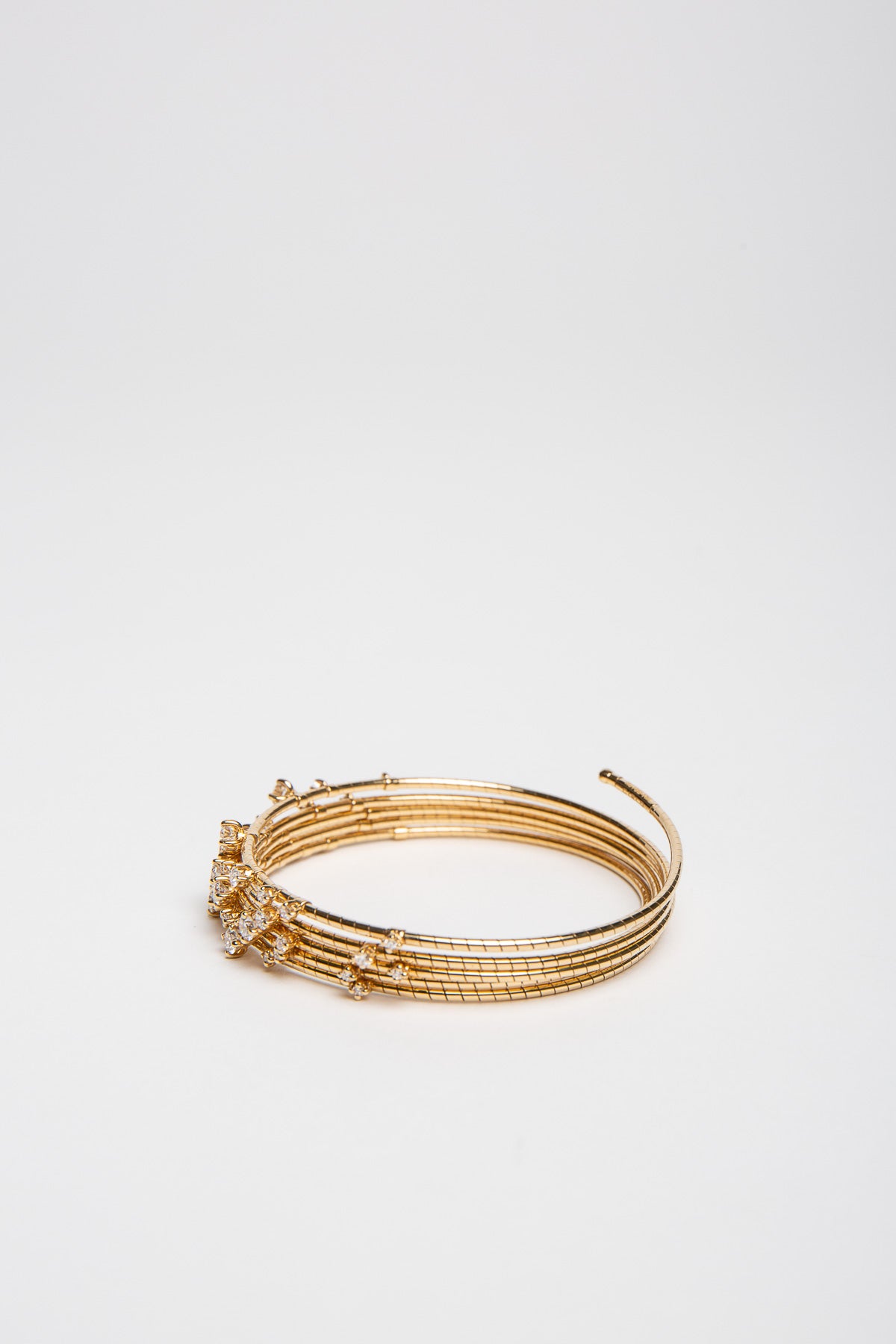 MATTIA CIELO | 5 ROW YELLOW GOLD DIAMOND SPIRAL BRACELET