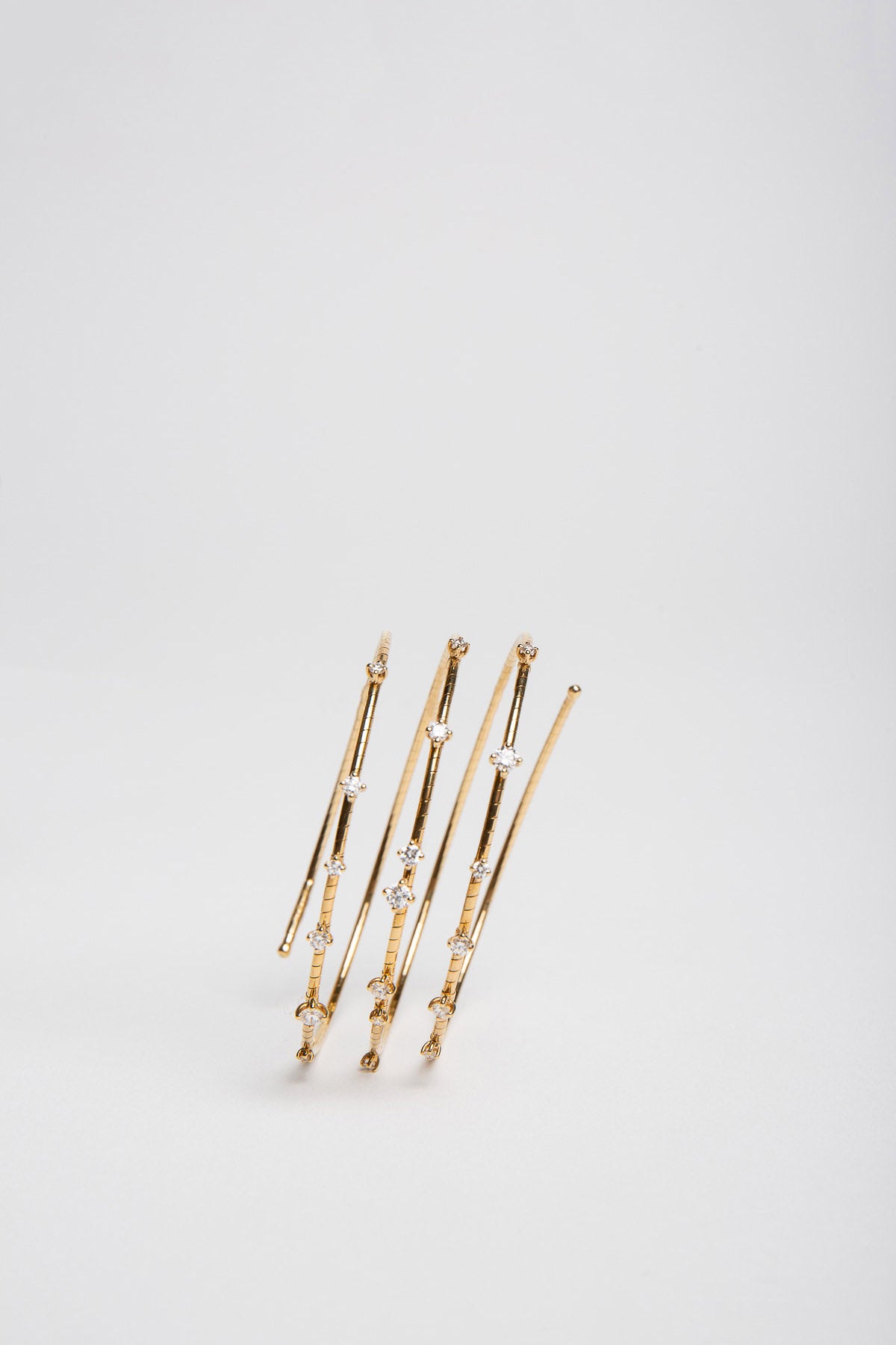 MATTIA CIELO | 3 ROW YELLOW GOLD DIAMOND SPIRAL BRACELET - MAXFIELD LA