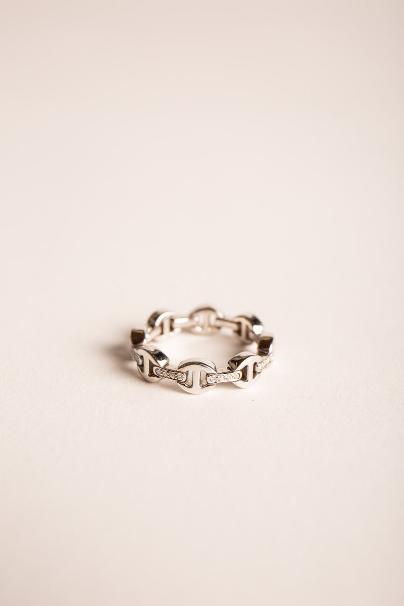 HOORSENBUHS | 18K WHITE GOLD DAME TRI LINK RING