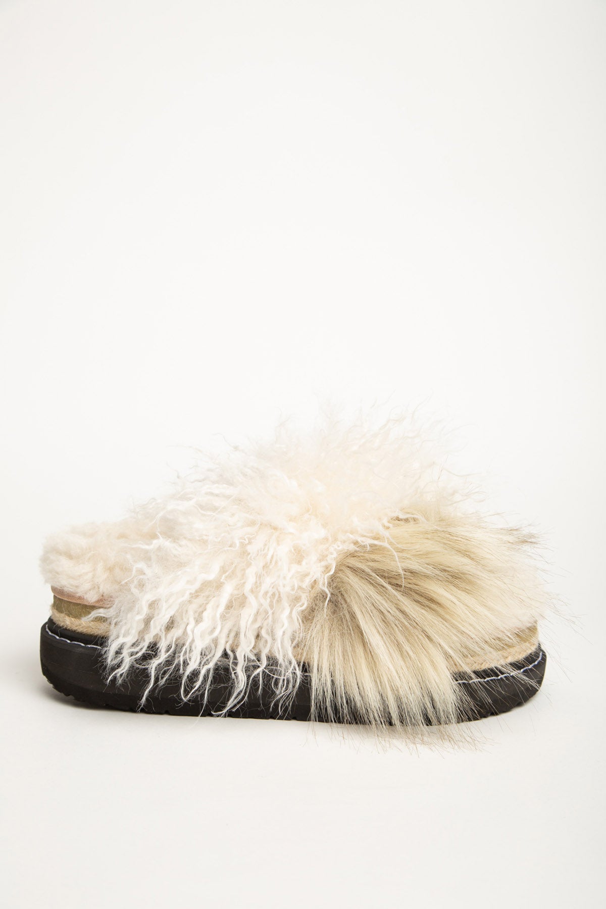 SACAI | MIX FAUX FUR SANDALS - MAXFIELD LA