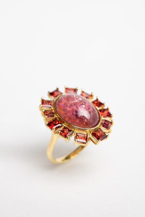 MAUD JEWELRY | OVAL PINK TOURMALINE RING