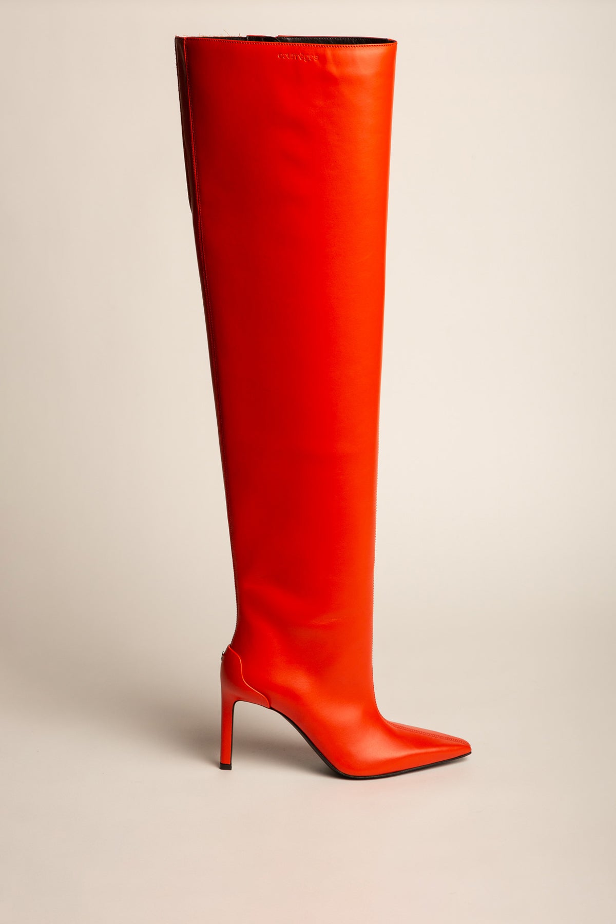 COURRÈGES | SHARP LEATHER HIGH HEELED BOOTS
