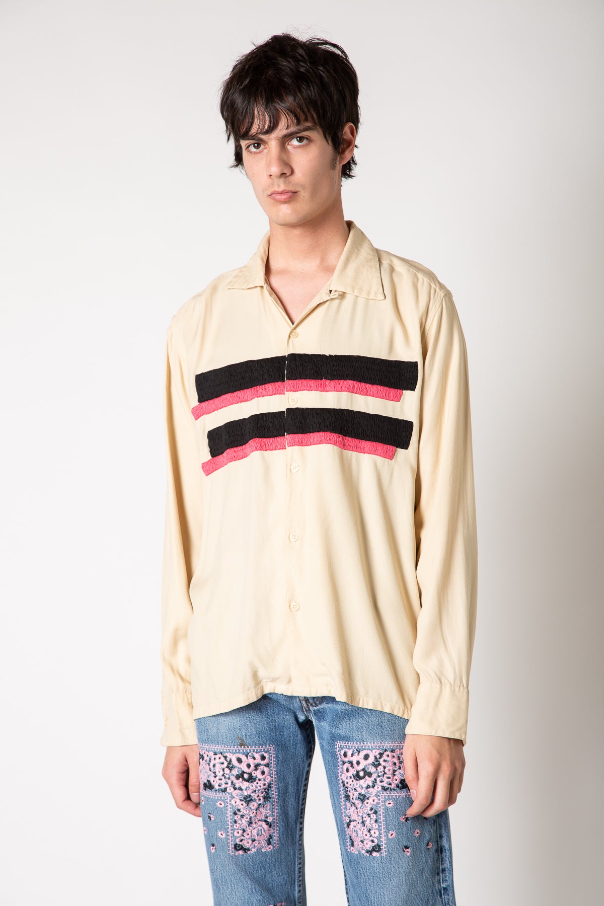 NOMARHYTHM TEXTILE | LINES EMBROIDERY LONG SLEEVE SHIRT