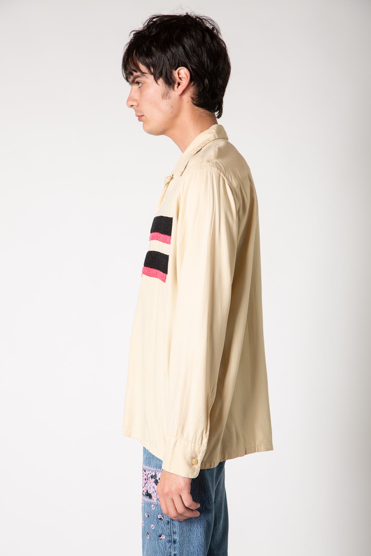 NOMARHYTHM TEXTILE | LINES EMBROIDERY LONG SLEEVE SHIRT