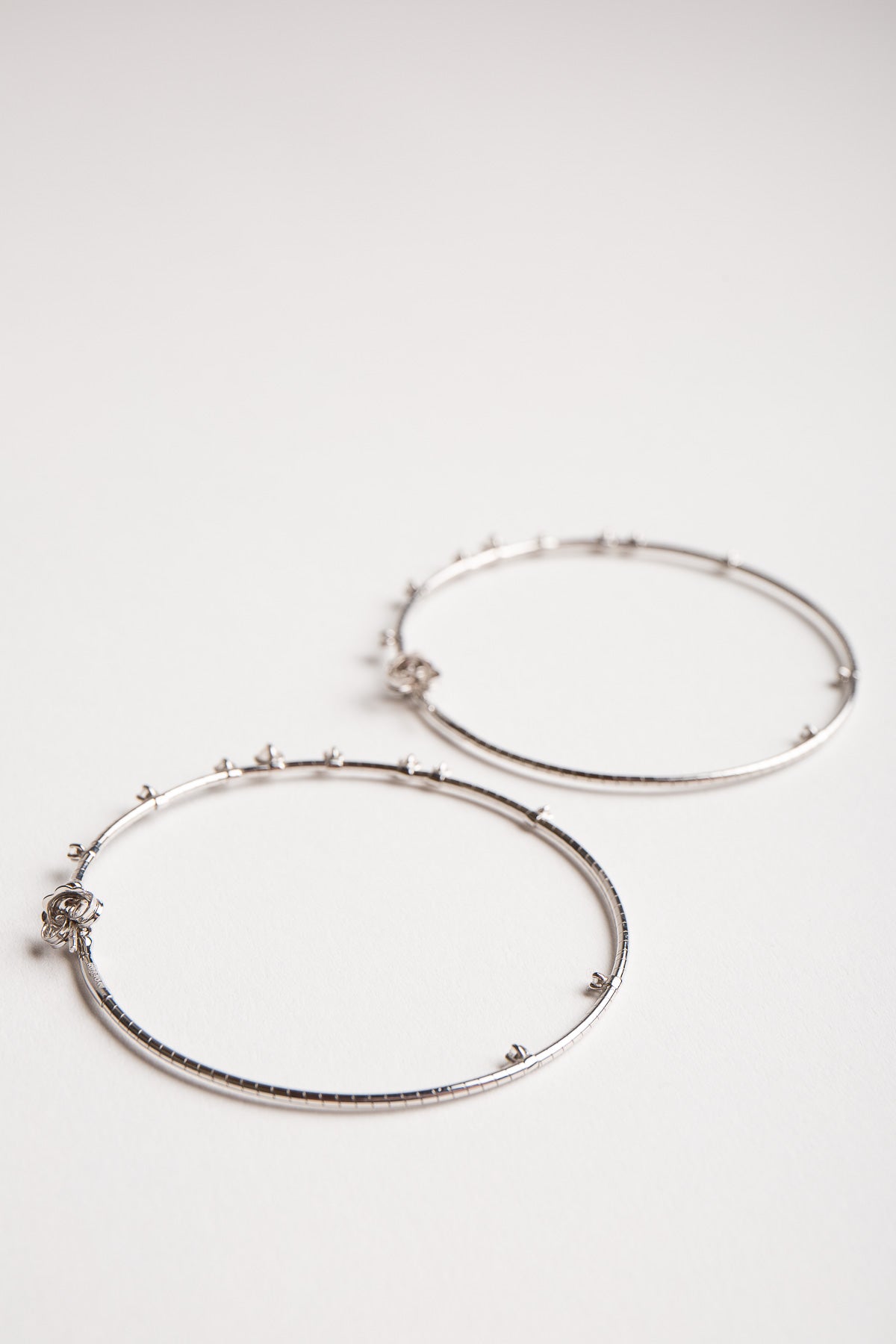 MATTIA CIELO | WHITE GOLD DIAMOND HOOP EARRINGS - MAXFIELD LA