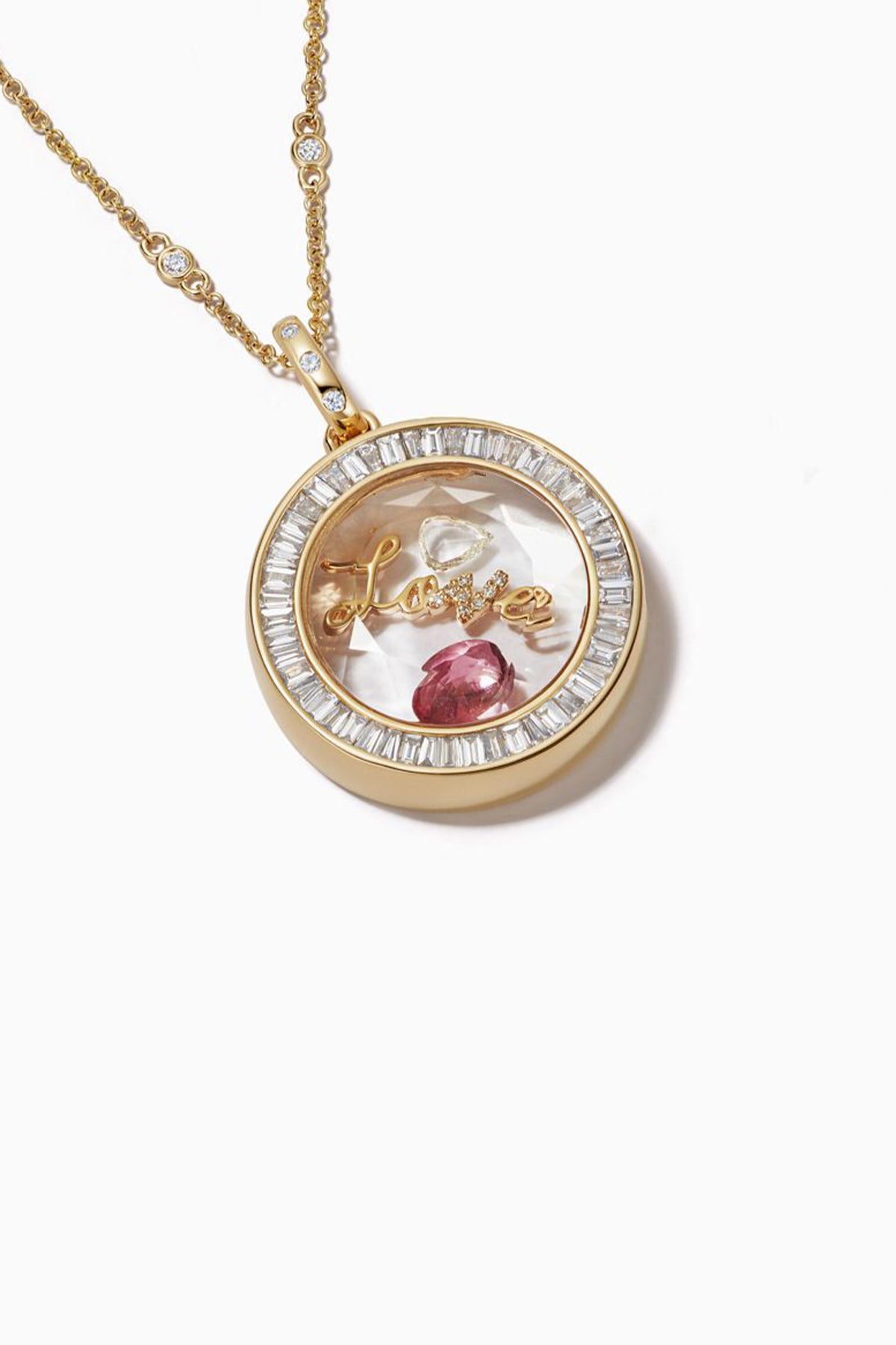 LOQUET LONDON | DIAMOND BAGUETTE ORB LOCKET - MAXFIELD LA