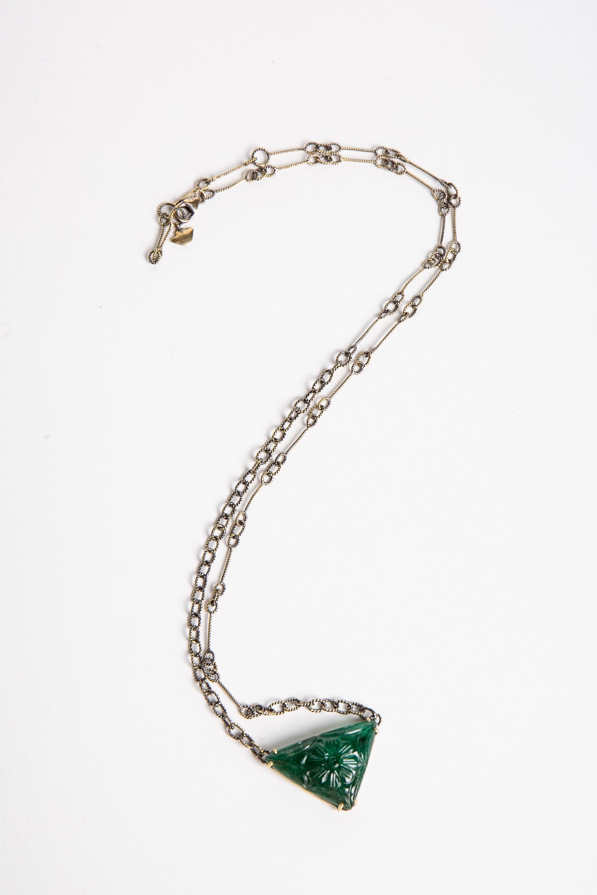 AMRAPALI LONDON | 18K YELLOW GOLD, BLACK RHODIUM, AND EMERALD PANNA NECKLACE