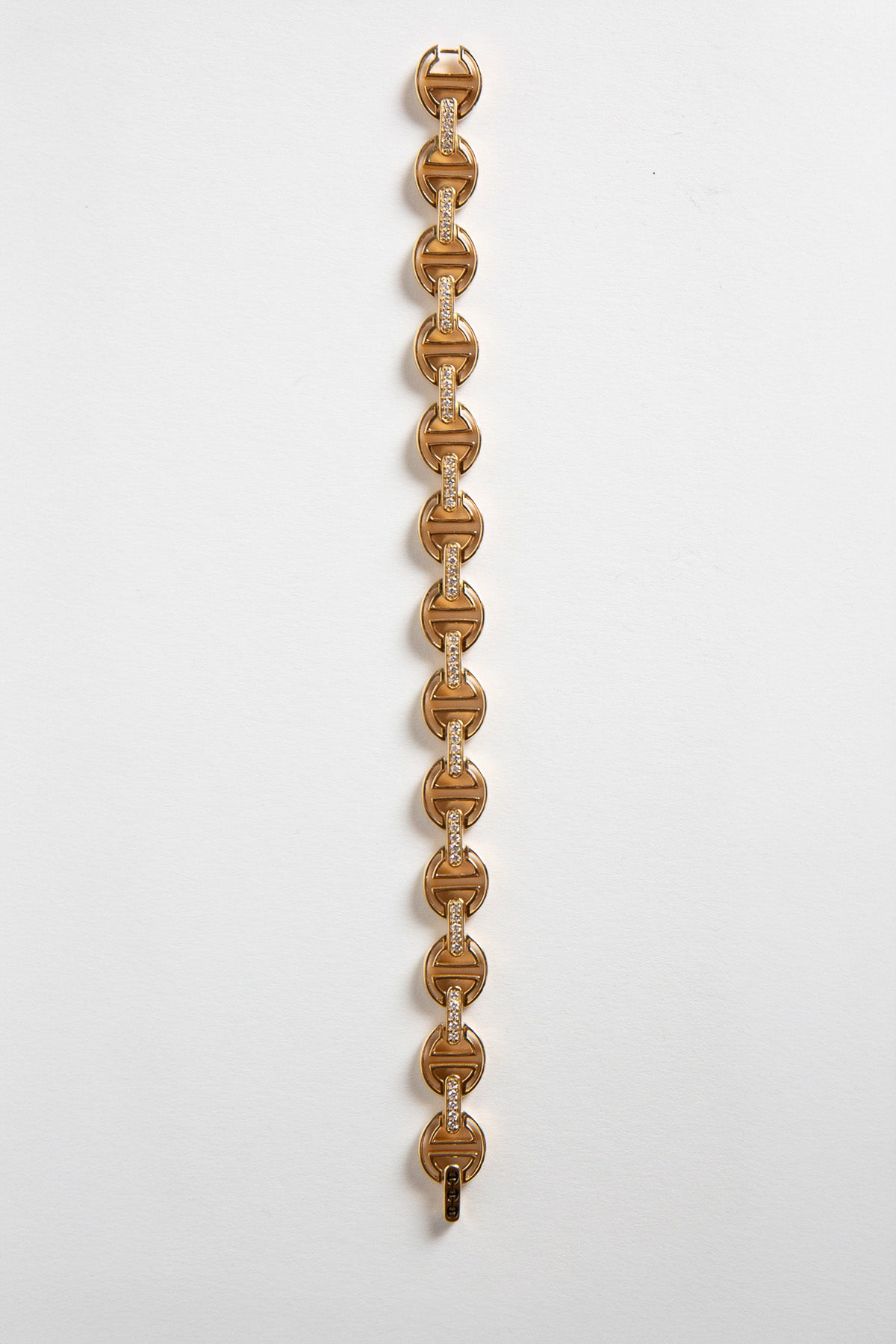 HOORSENBUHS | MMV SMALL LINK BRACELET WITH DIAMOND BRIDGES 6.75"