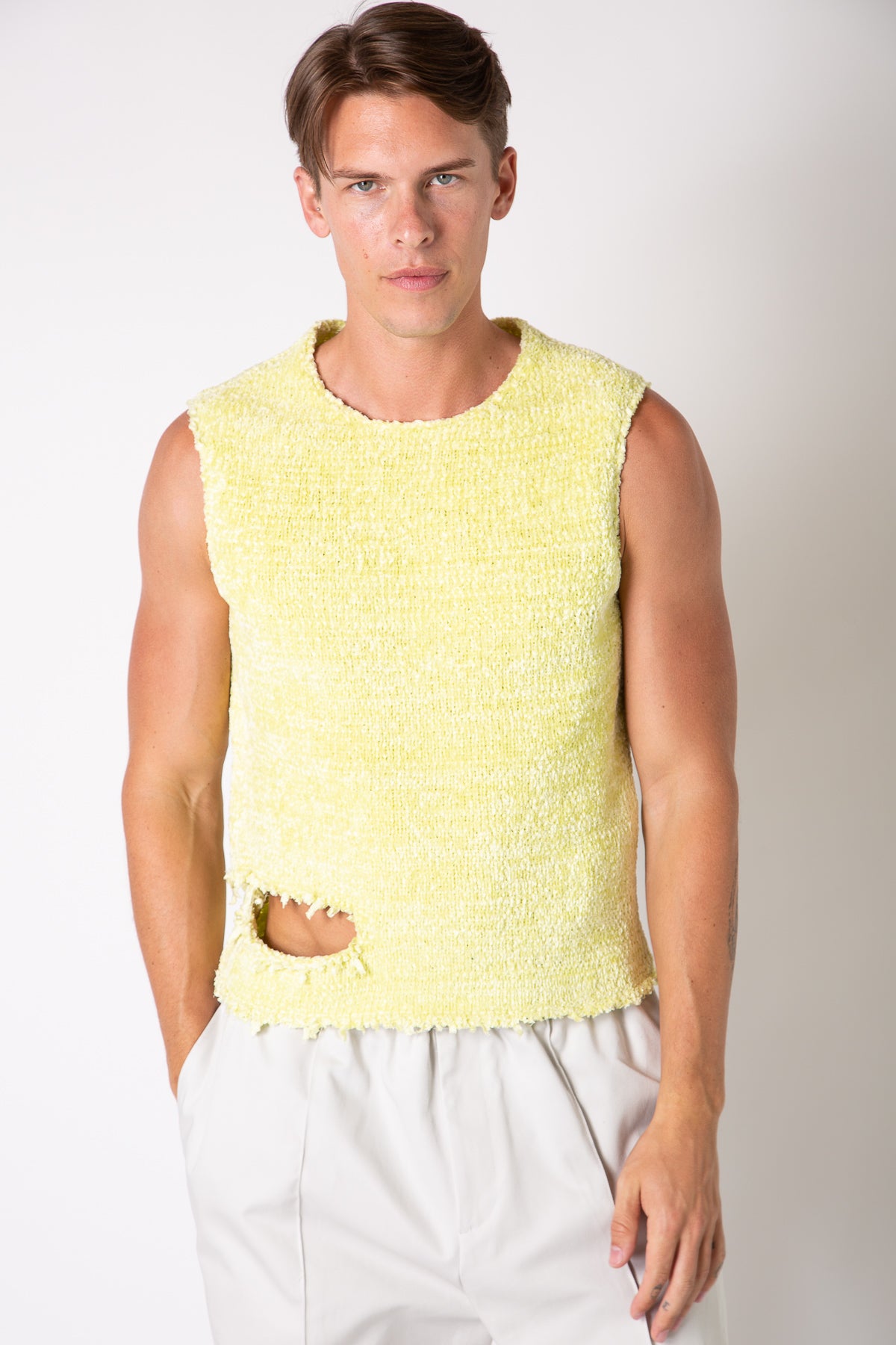 JIL SANDER | DESTROYED CHENILLE VEST - MAXFIELD LA