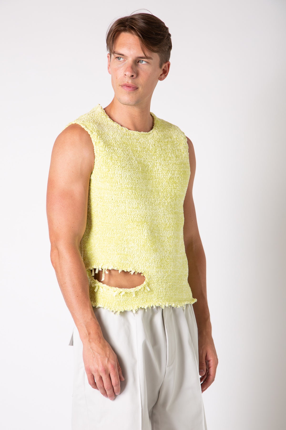 JIL SANDER | DESTROYED CHENILLE VEST - MAXFIELD LA