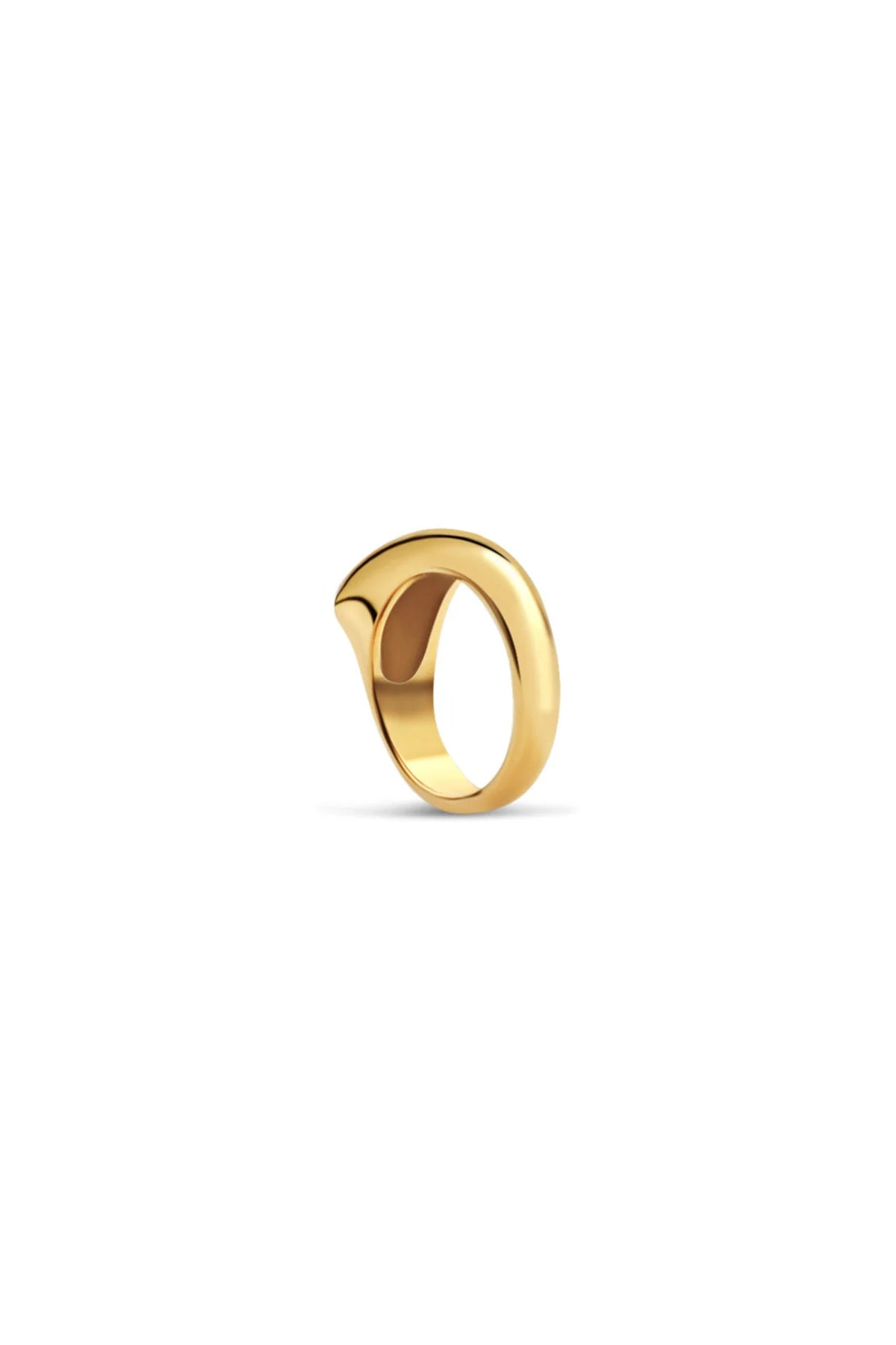 JOVANA DJURIC | SMALL YELLOW GOLD CRESCENT RING - MAXFIELD LA