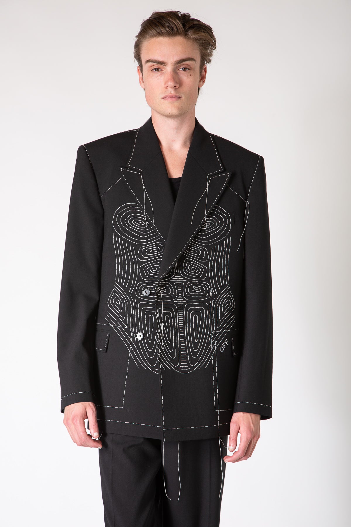 OFF-WHITE | BODY STITCH DOUBLE BREASTED JACKET - MAXFIELD LA
