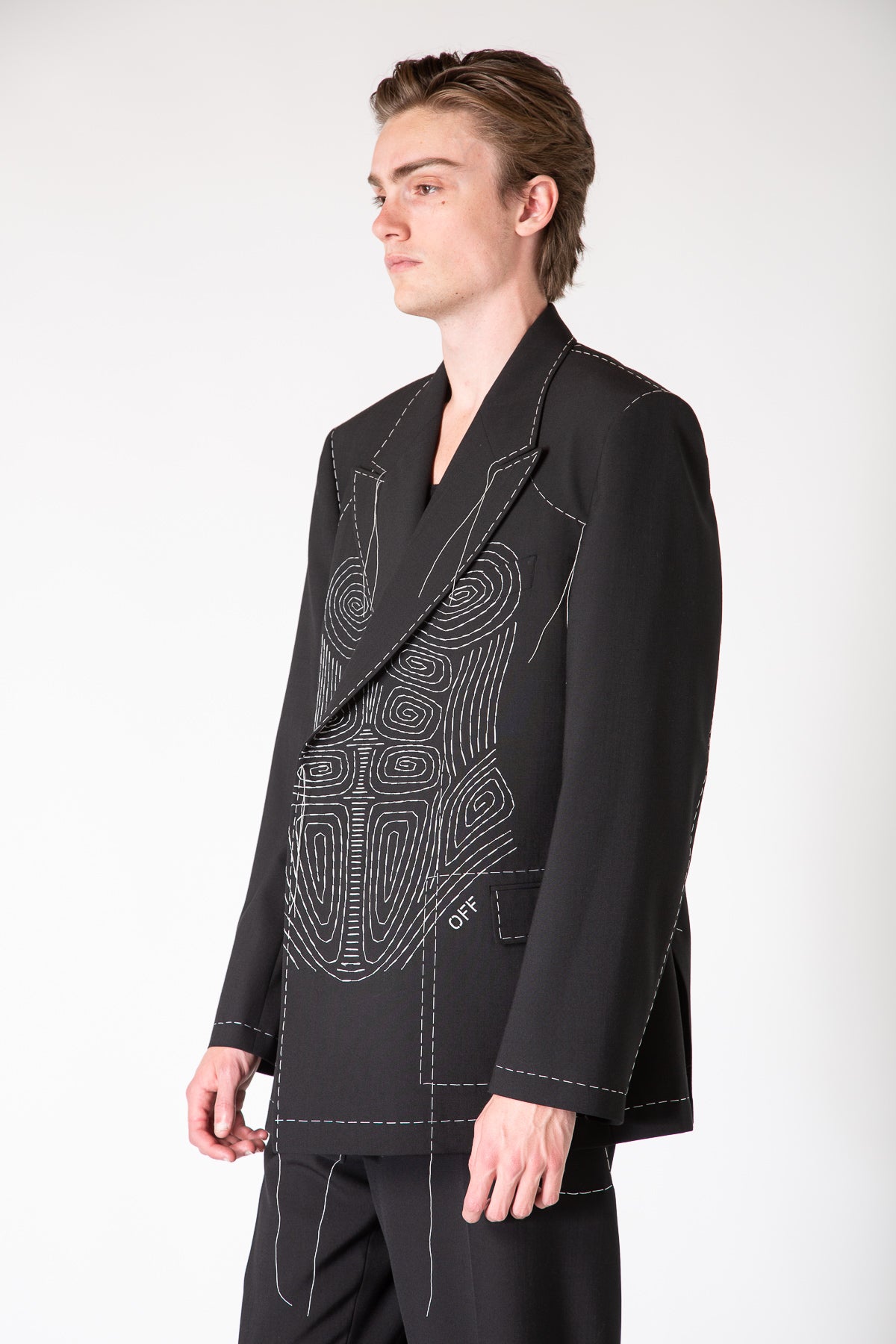 OFF-WHITE | BODY STITCH DOUBLE BREASTED JACKET - MAXFIELD LA