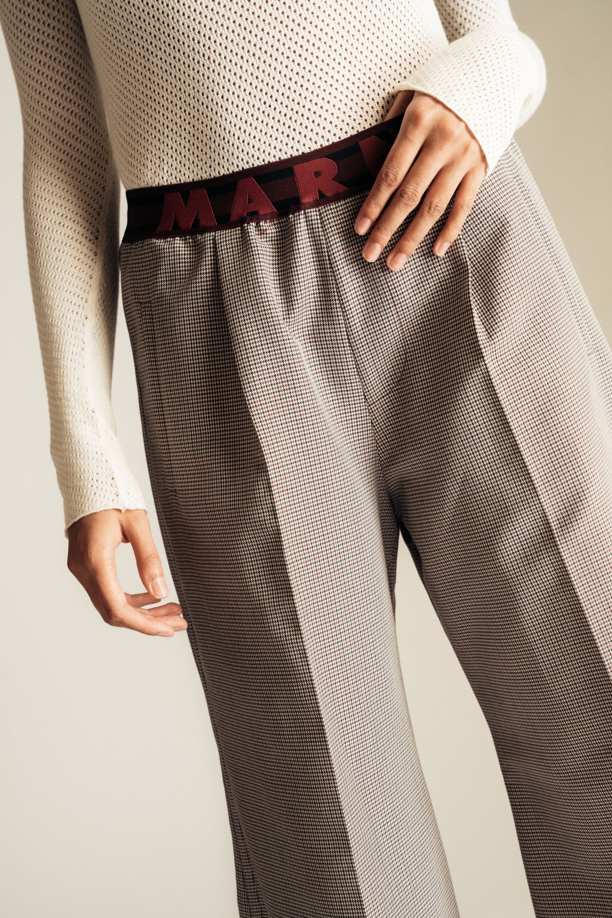 MARNI | FLARED HOUNDSTOOTH TROUSERS