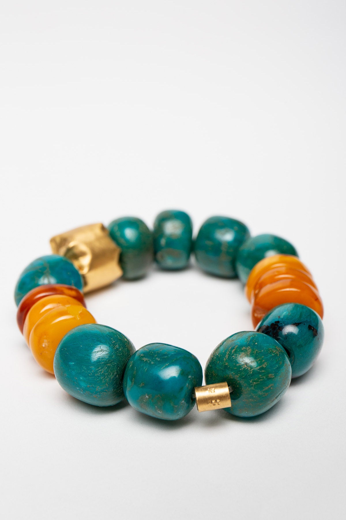 ELI HALILI | 22K CHALCEDONY AND AMBER BEAD BRACELET