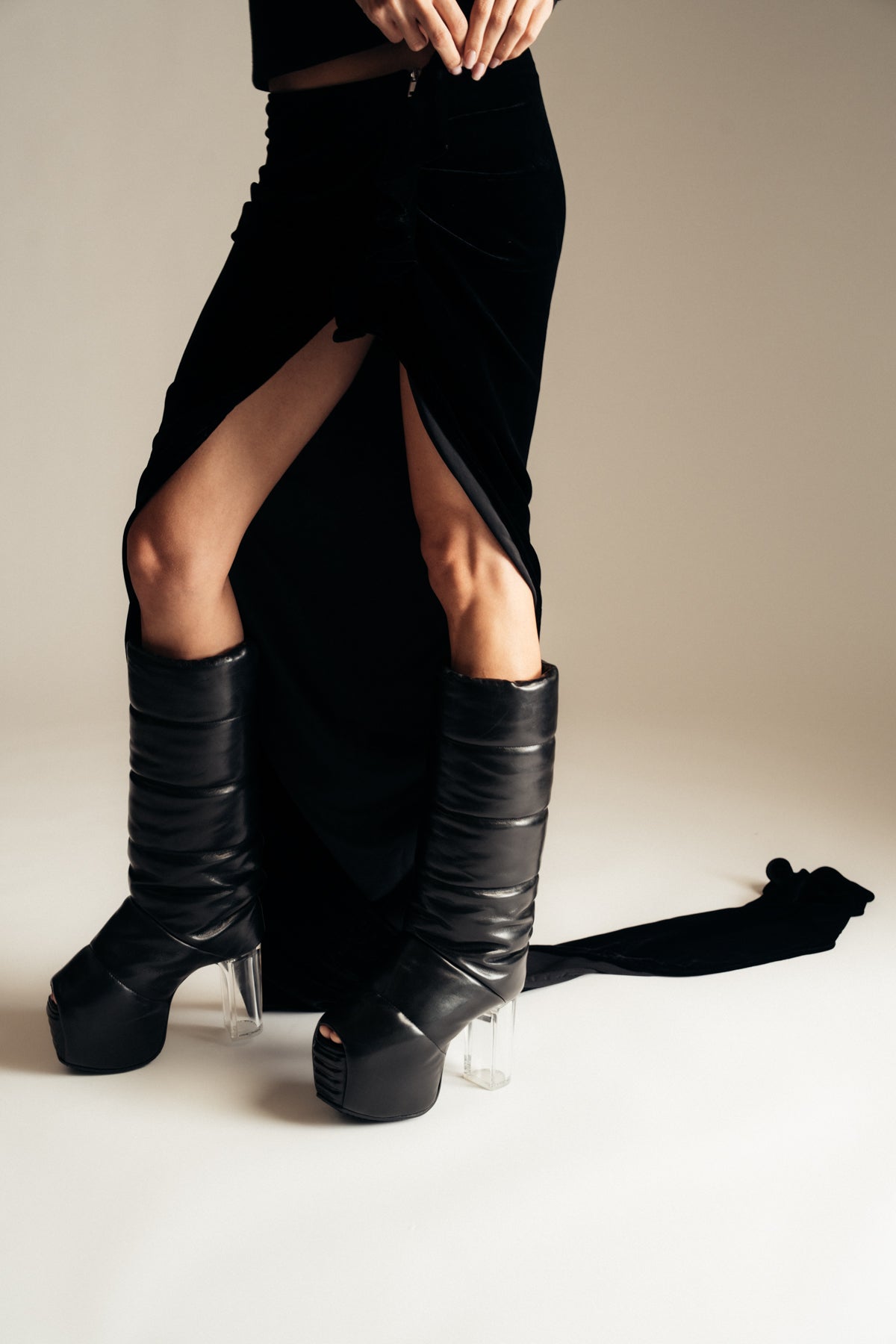 Rick Owens ブラック フレアスカート 42 RICK OWENS | WOVEN EDFU SKIRT
