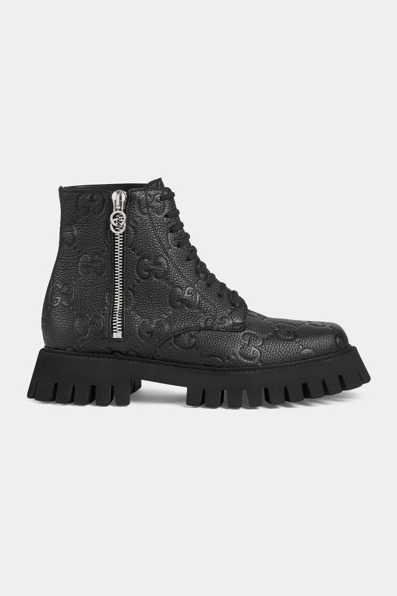 GUCCI | MEN'S GG LEATHER BOOT