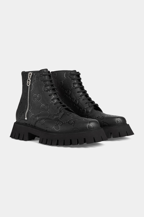 GUCCI | MEN'S GG LEATHER BOOT