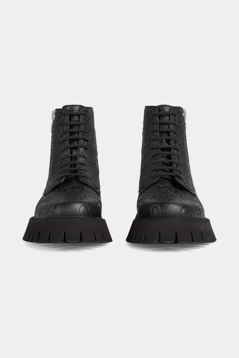 GUCCI | MEN'S GG LEATHER BOOT