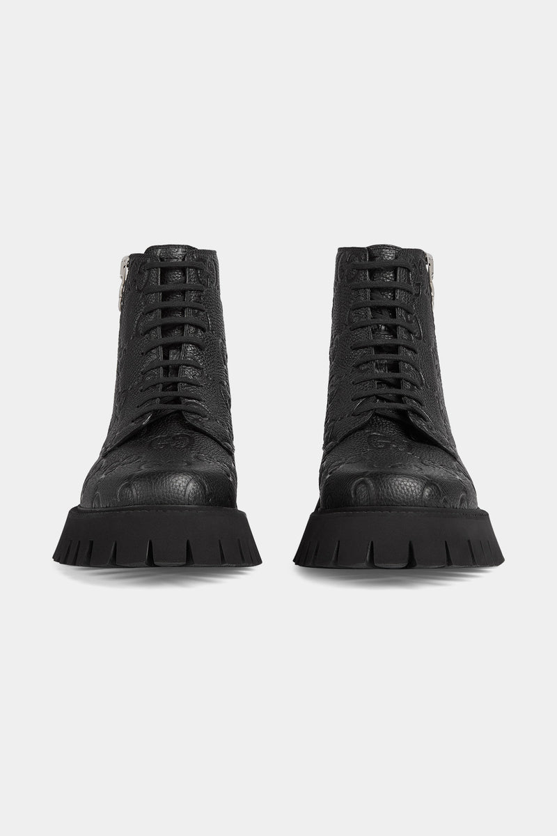 GUCCI | MEN'S GG LEATHER BOOT