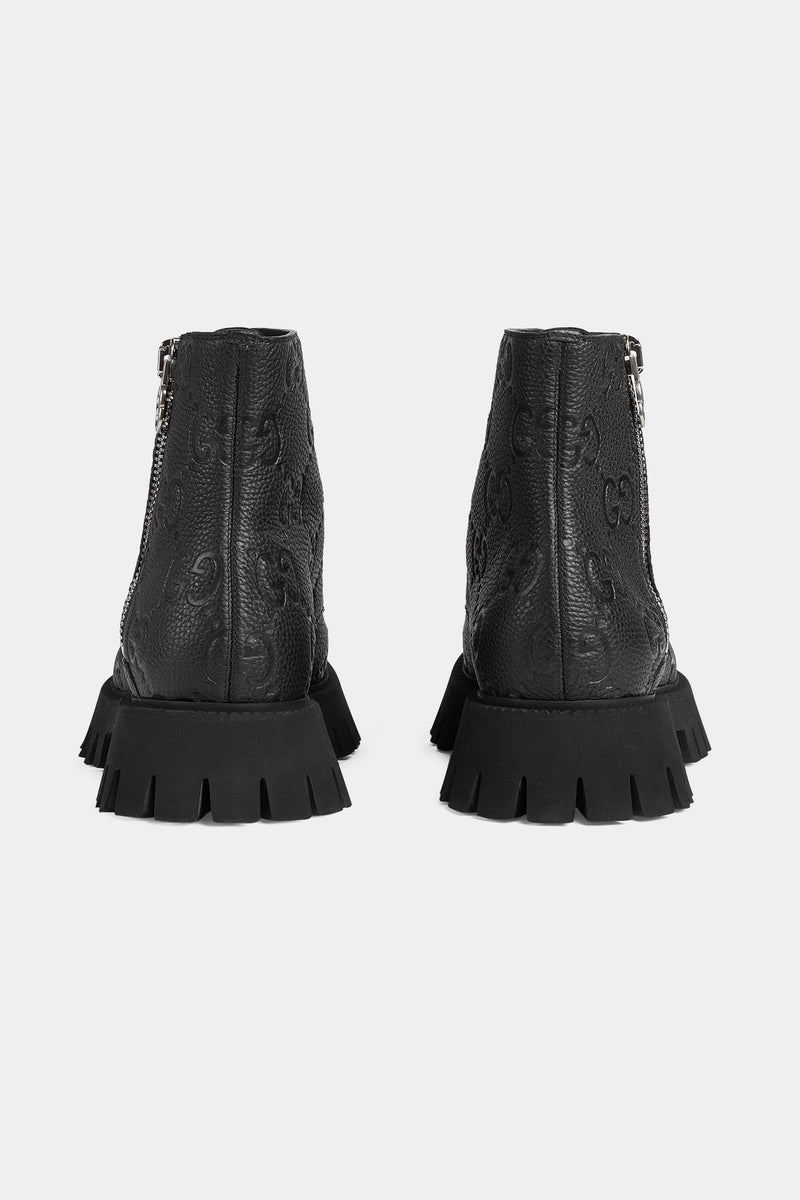 GUCCI | MEN'S GG LEATHER BOOT