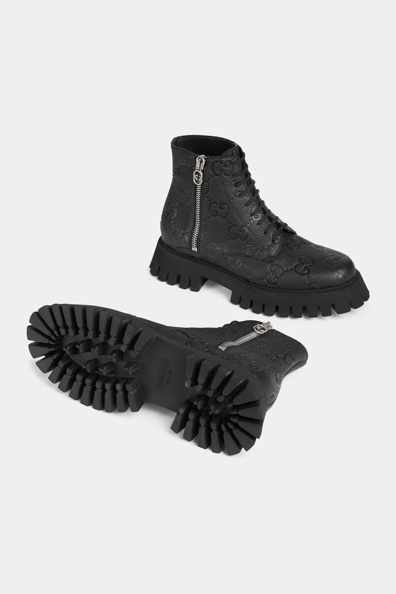 GUCCI | MEN'S GG LEATHER BOOT