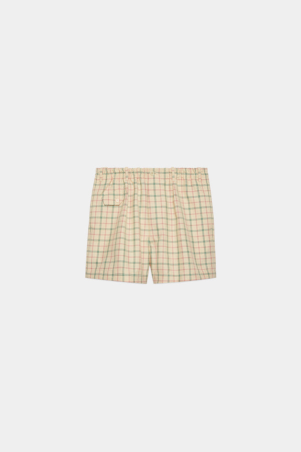 GUCCI | CHECK FABRIC SHORTS WITH GUCCI PATCH