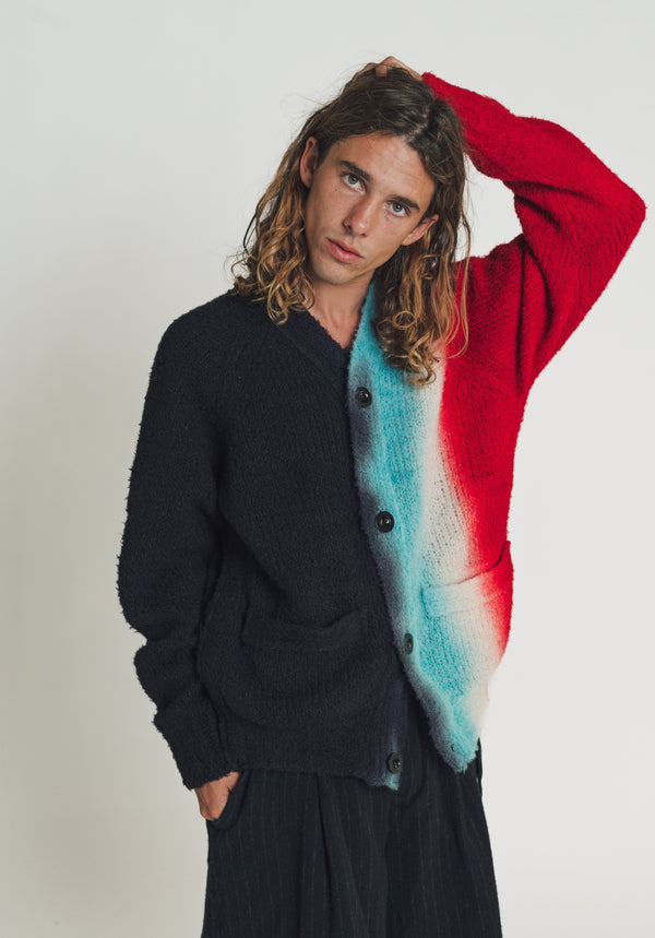 SACAI | TIE DYE KNIT CARDIGAN