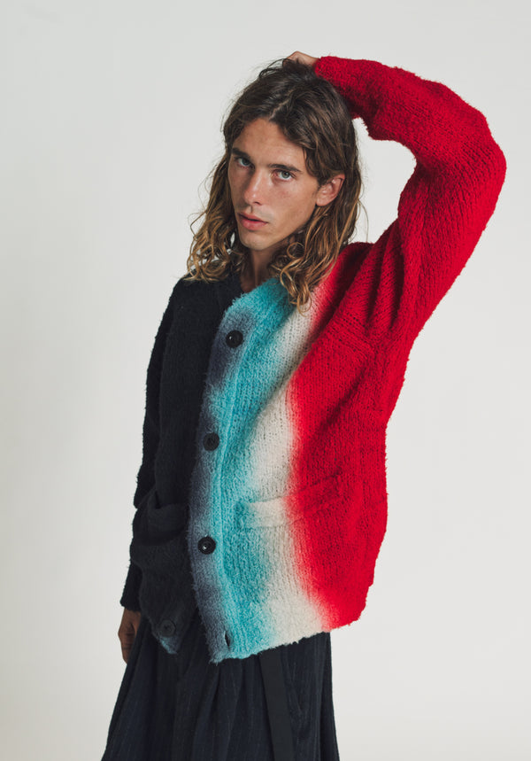 SACAI | TIE DYE KNIT CARDIGAN